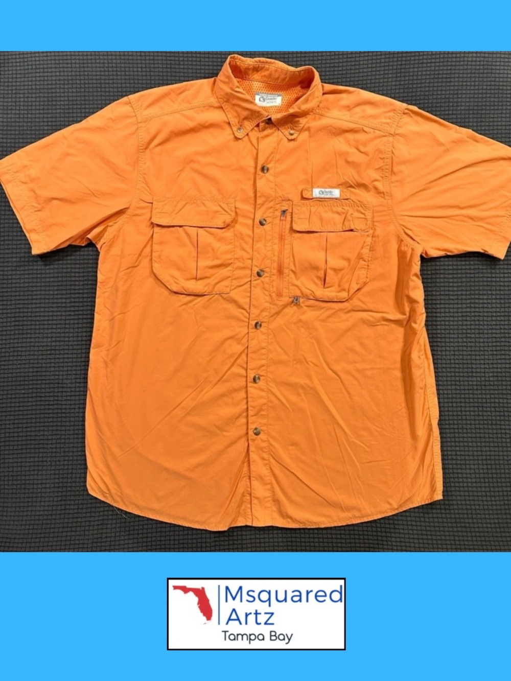 Gander Mountain Guide Series Fishing Shirt Mens Medium Orange Vented Outdoor